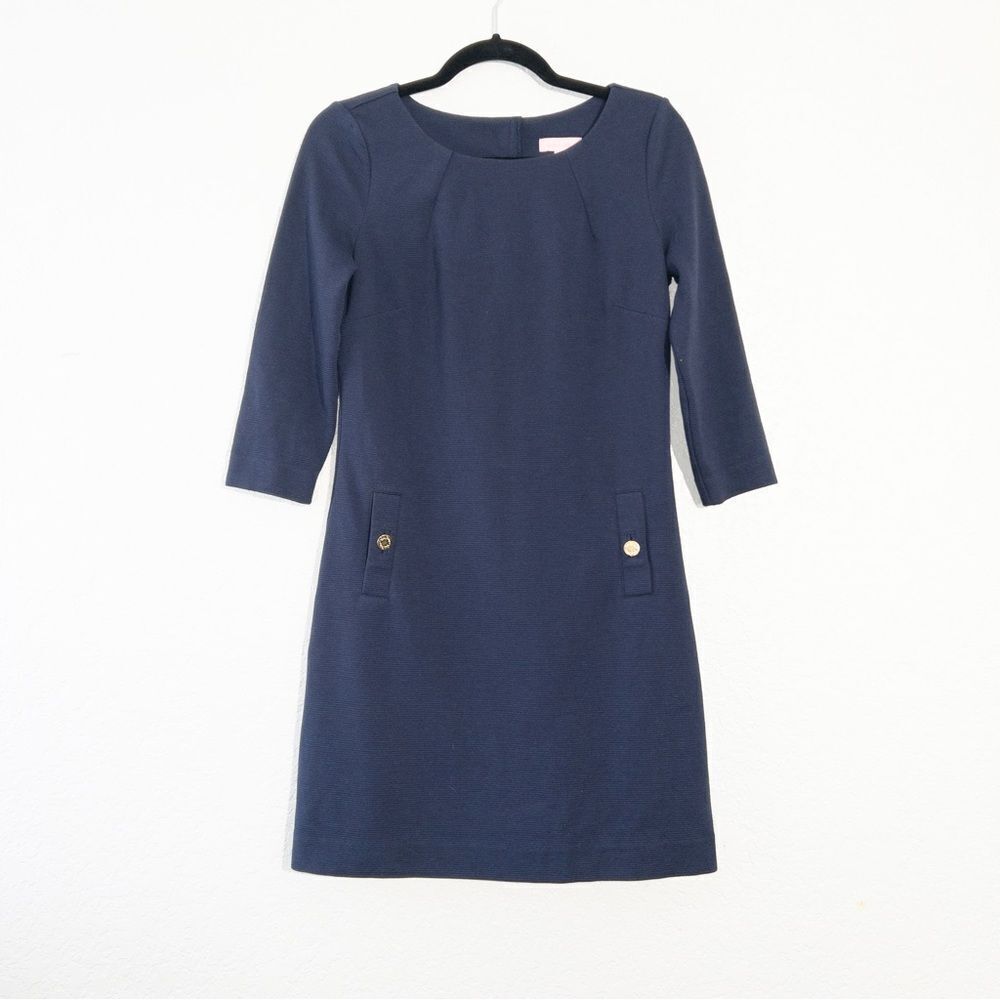 Lilly Pulitzer Navy Blue‎ Charlene Shift Dress Size Small